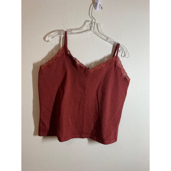 Venezia Lace Trimmed Camisole Crop Tank Top Womens Size 18/20 Rust Orange AC8 - Picture 1 of 4